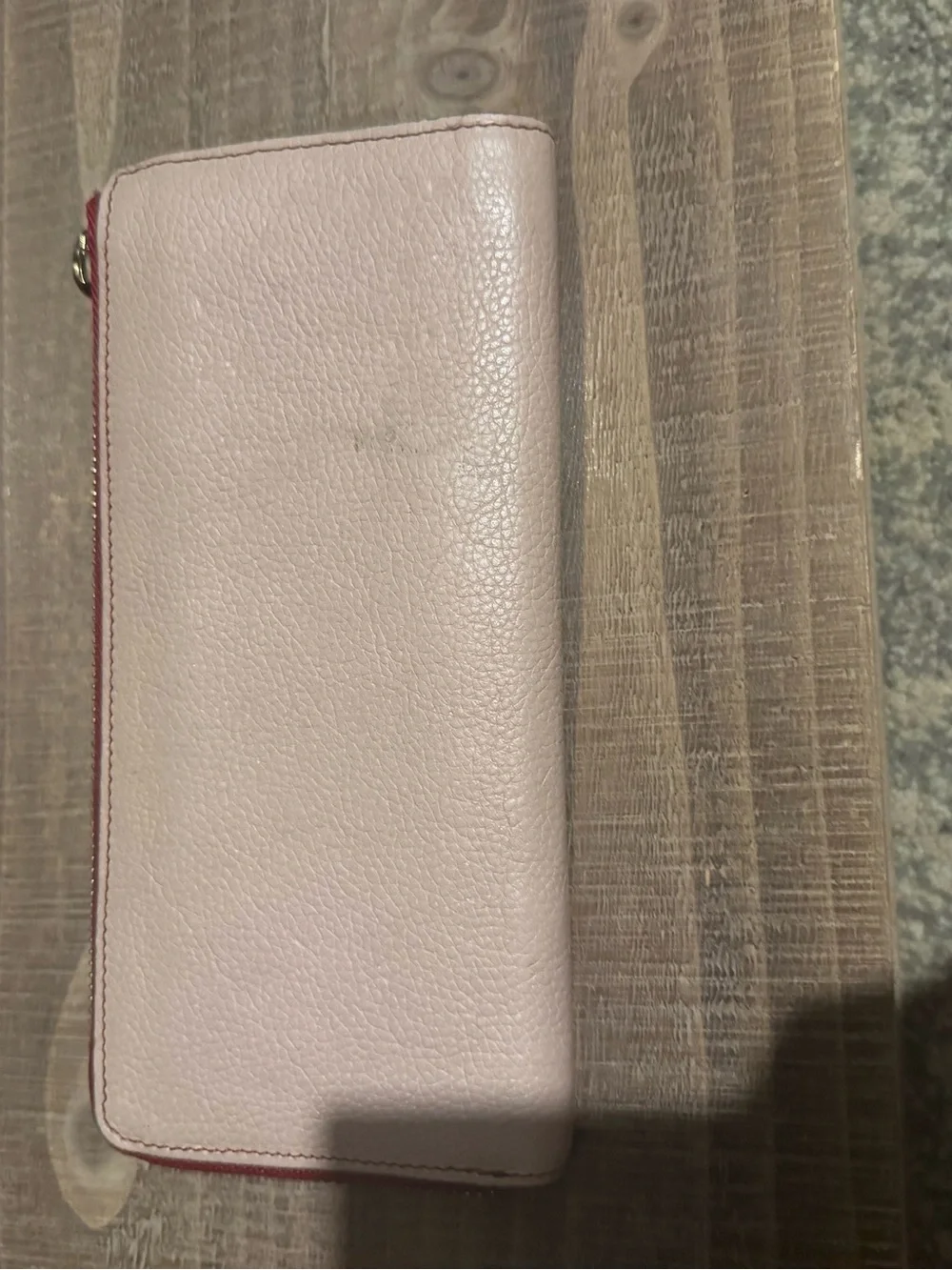 Chloé Colorblock Leather Zip Around Continental Wallet Pink Burgundy Gray